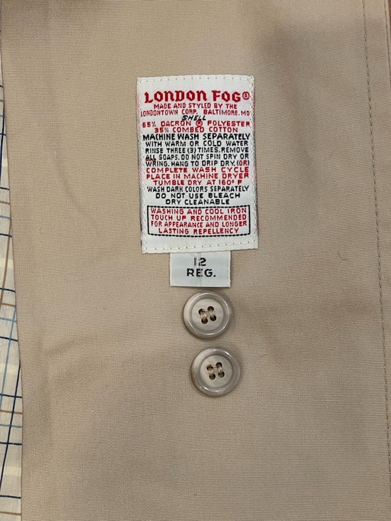 Vintage 80’s London Fog Khaki Double-Breasted Trench Coat woman’s size 12 - Picture 5 of 10